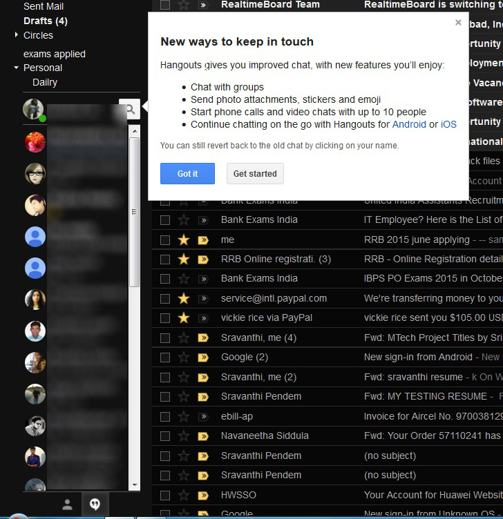 New Gmail's Hangouts Extended Integration 
